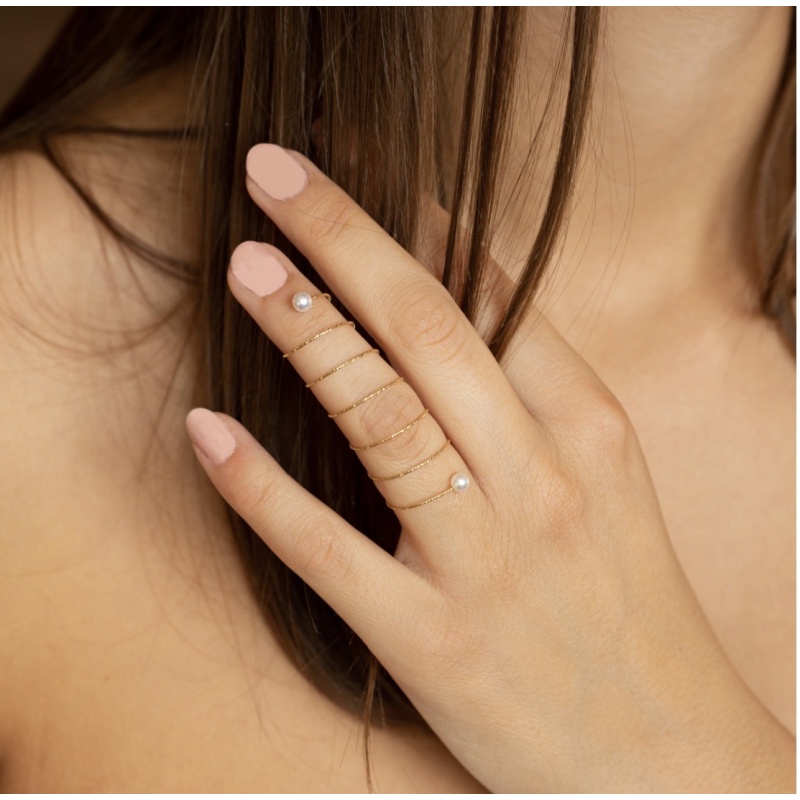 Zoetwater spiraal parels ring