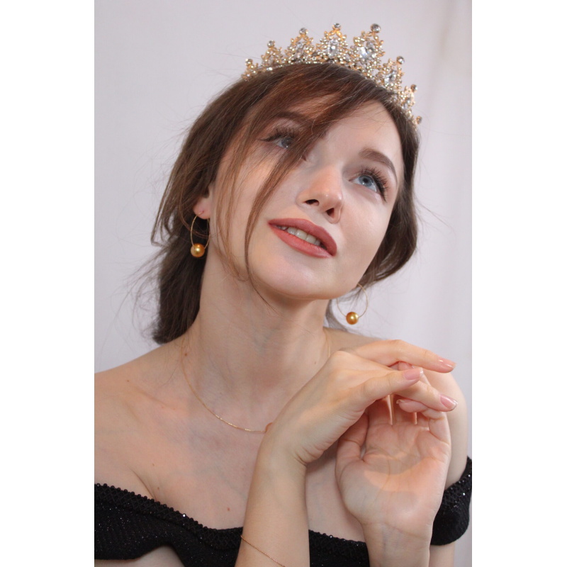 Gouden zuidzee parels oorbellen