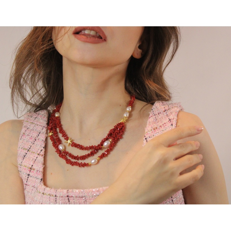 Sardine bloedkoraal sterren collier